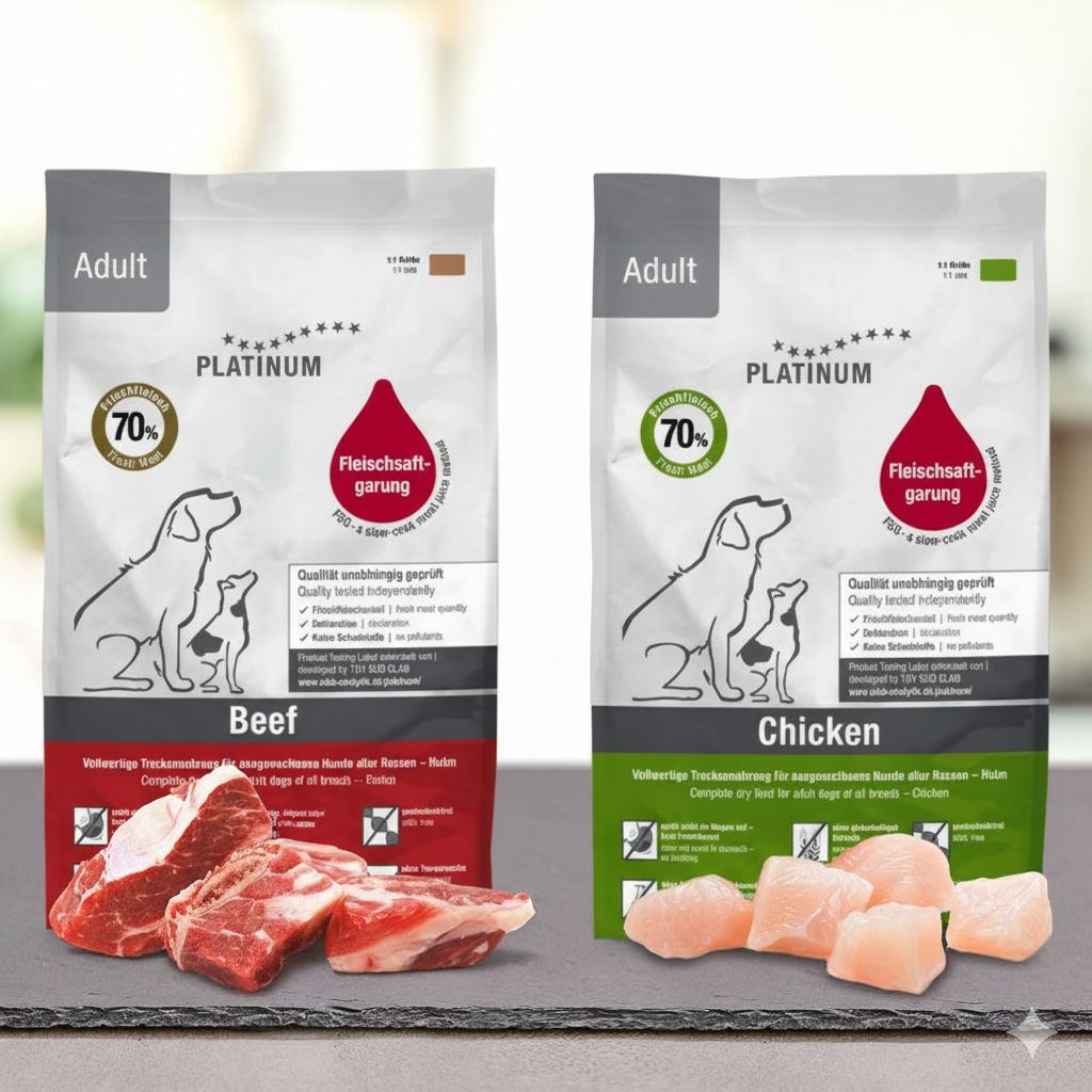 Platinum Adult Beef & Chicken - Ο Ιδανικός Συνδυασμός Φρέσκου Κρέατος για τον Σκύλο σας platinum τροφή σκύλου φρέσκο μοσχάρι κοτόπουλο συνδυασμός